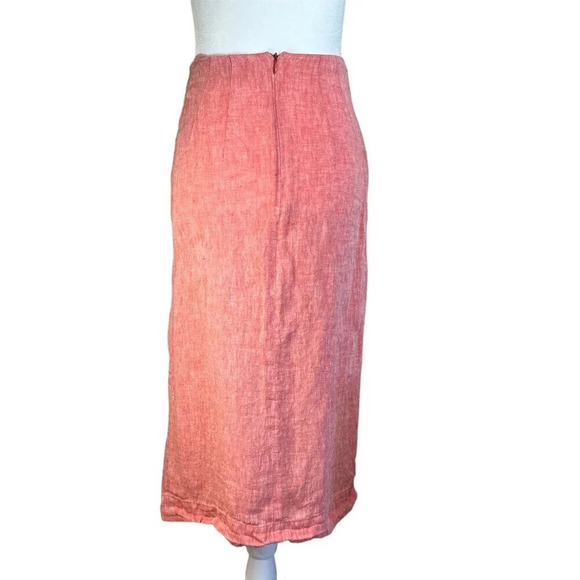 Matthew Burch Drawstring Midi Skirt in Red 1 Womens Linen - Picture 8 of 16